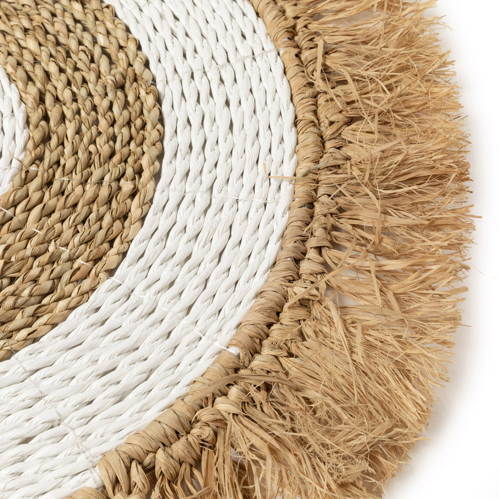 Set de table rond en raphia et herbe marine 45 cm