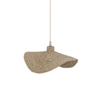Suspension en jacinthe d'eau tressée forme organique beige – Ø60 cm