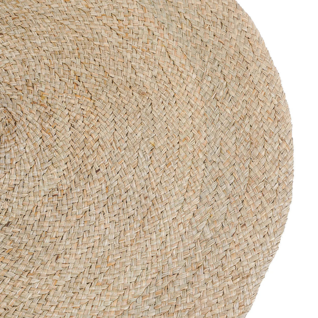 Suspension en jacinthe d'eau tressée forme organique beige – Ø60 cm