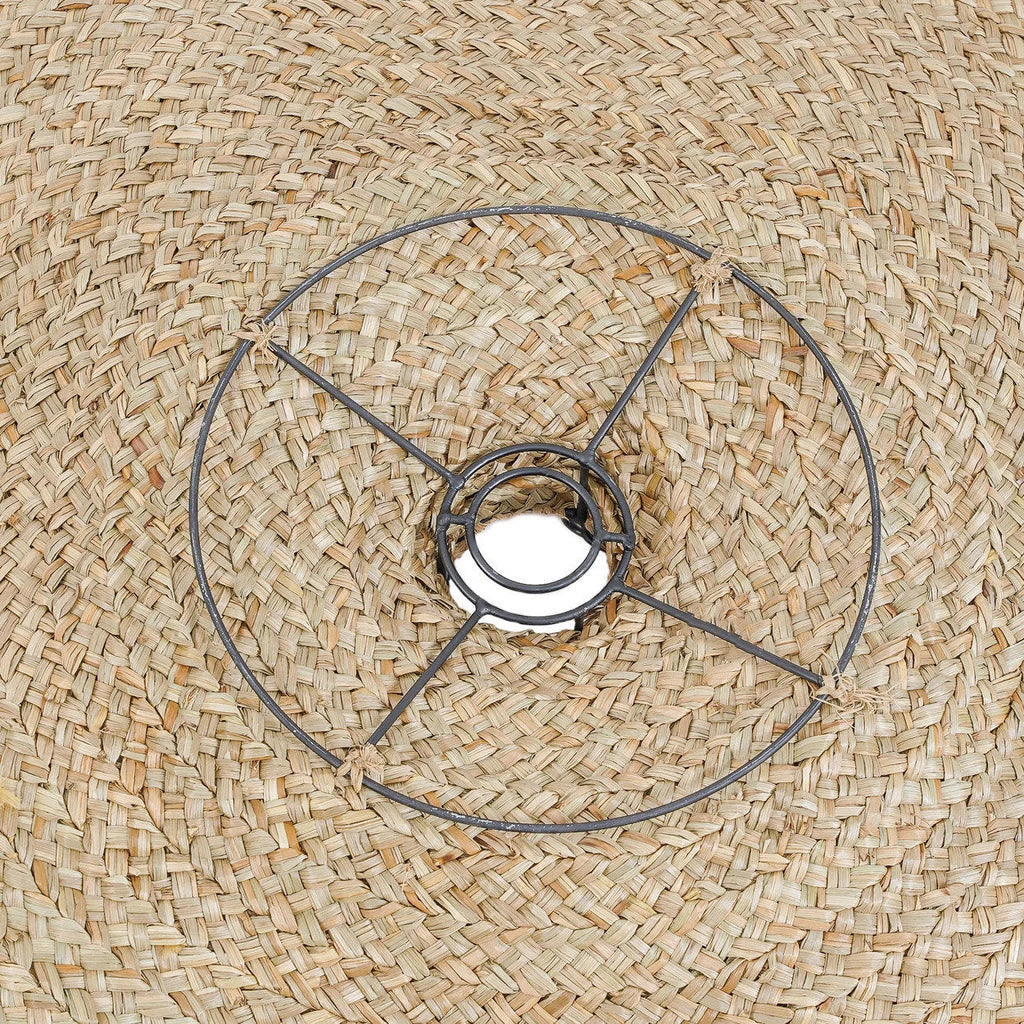 Suspension en jacinthe d'eau tressée forme organique beige – Ø60 cm