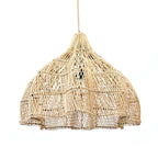 Suspension en rotin tressé naturel forme fleur ajourée – Ø60 cm