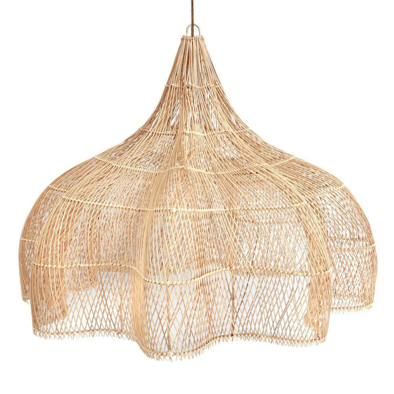 Suspension XXL en rotin naturel tressé ajouré – 150x100 cm