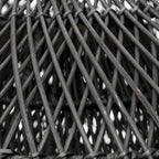 Suspension en rotin noir 60 cm forme nuage artisanale