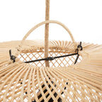Suspension ovale en rotin naturel ajouré – Ø40 cm