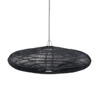 Suspension disque ajouré en rotin noir XL – Ø150 cm