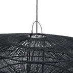 Suspension disque ajouré en rotin noir XL – Ø150 cm