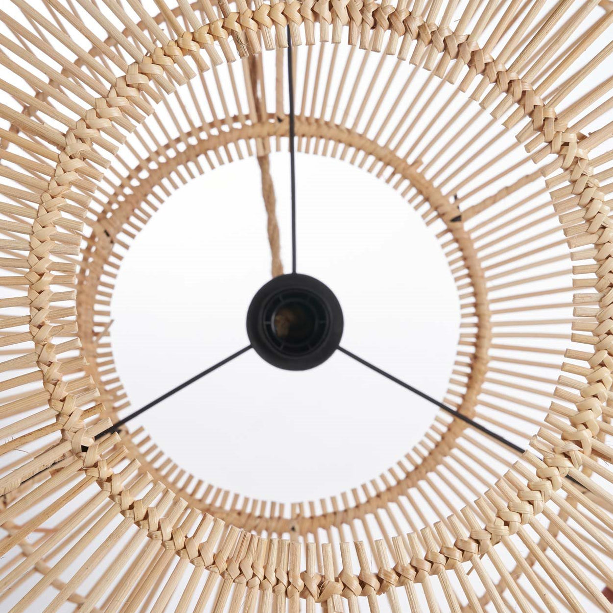 Suspension en rotin naturel 55 cm ronde artisanale