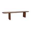 Banc en bois massif brun forme capsule – 200x35 cm