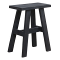 Banc en bois recyclé noir silhouette A pour entrée ou salon – 45x20 cm