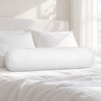 Coussin traversin blanc uni – Forme cylindrique – 35x100 cm