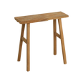Banc en teck recyclé finition naturelle pieds évasés – 40x17 cm