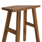 Banc en teck recyclé finition naturelle pieds évasés – 40x17 cm