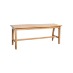 Banc en teck élégant beige intérieur extérieur – 120x35 cm