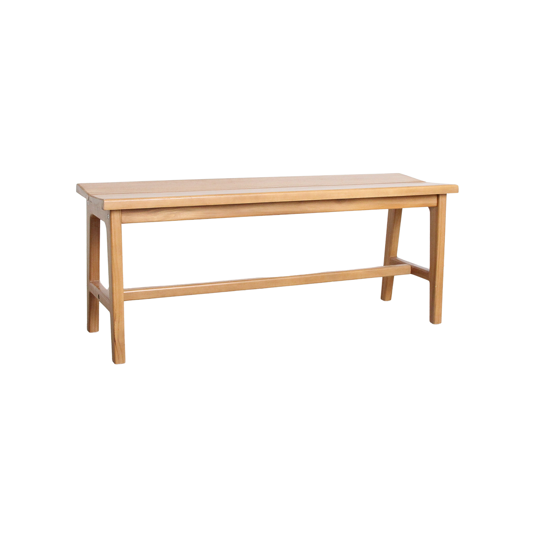 Banc en teck élégant beige intérieur extérieur – 120x35 cm