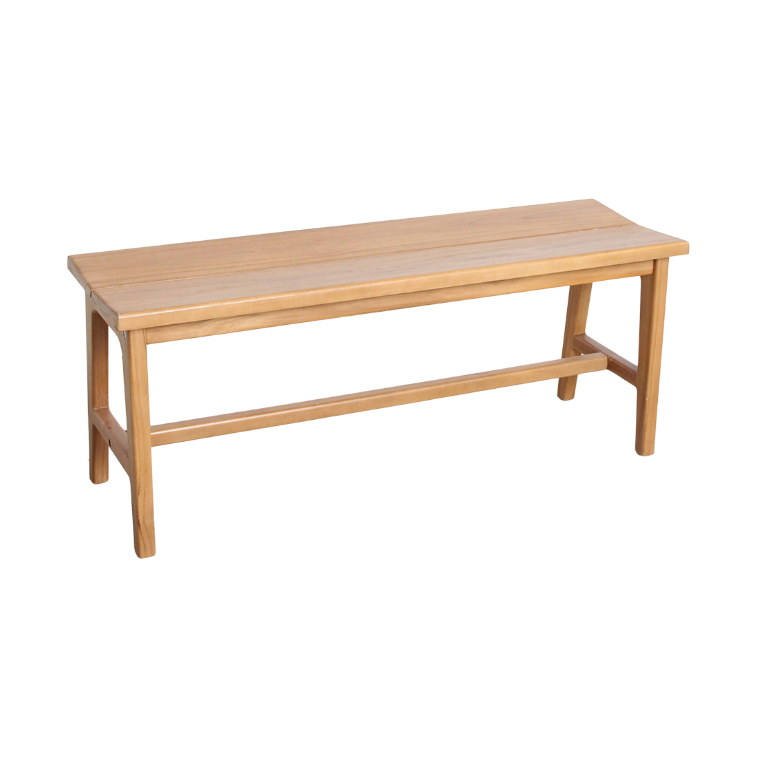 Banc en teck élégant beige intérieur extérieur – 120x35 cm