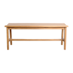 Banc en teck élégant beige intérieur extérieur – 120x35 cm