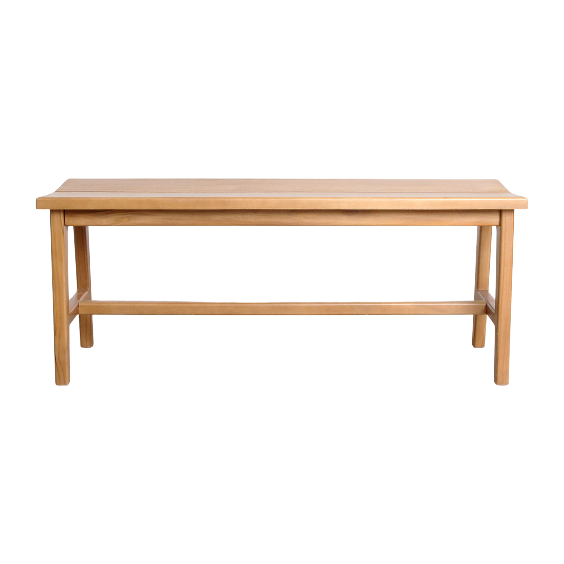 Banc en teck élégant beige intérieur extérieur – 120x35 cm
