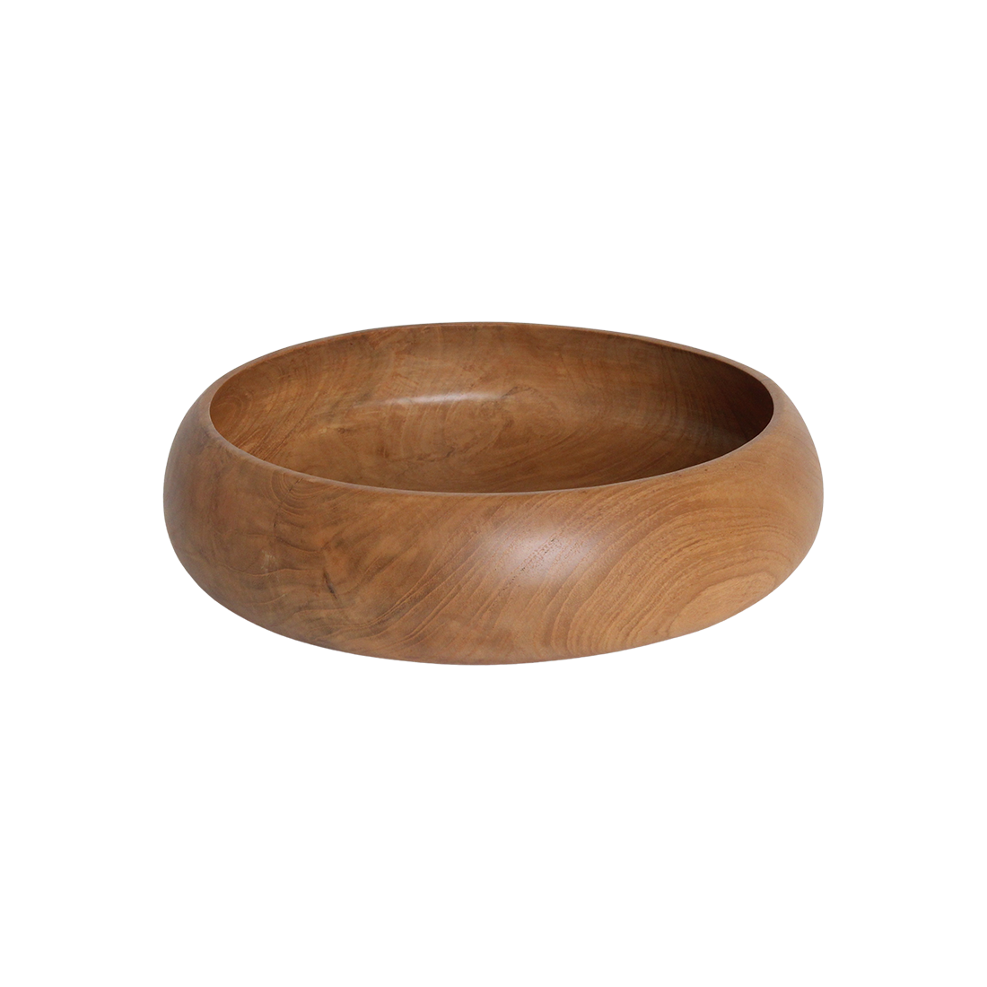 Coupe décorative ronde en teck massif finition lisse – Ø30 cm