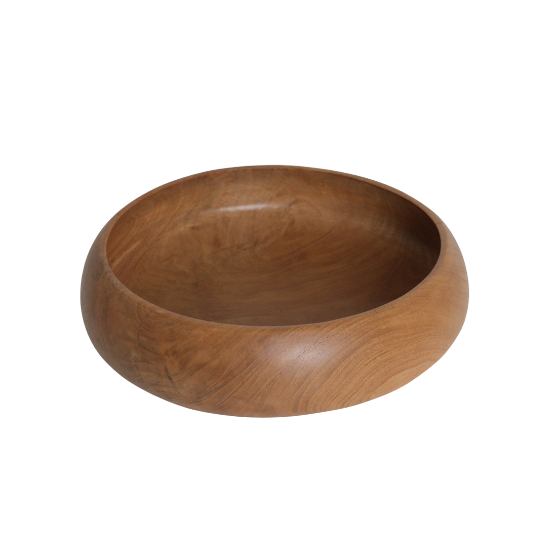 Coupe décorative ronde en teck massif finition lisse – Ø30 cm