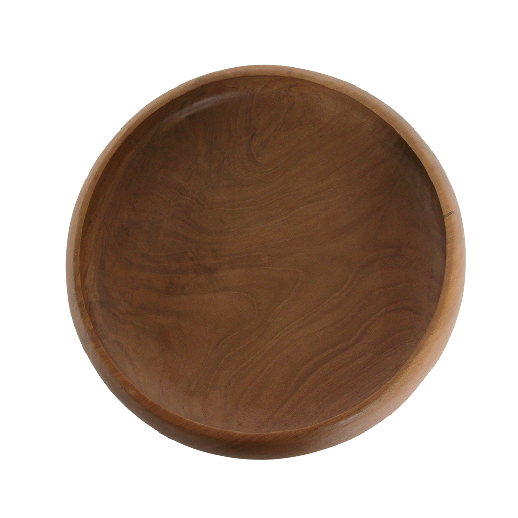 Coupe décorative ronde en teck massif finition lisse – Ø30 cm
