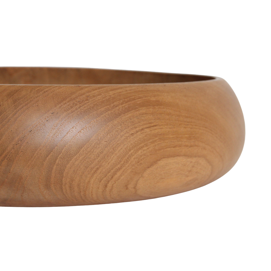Coupe décorative ronde en teck massif finition lisse – Ø30 cm