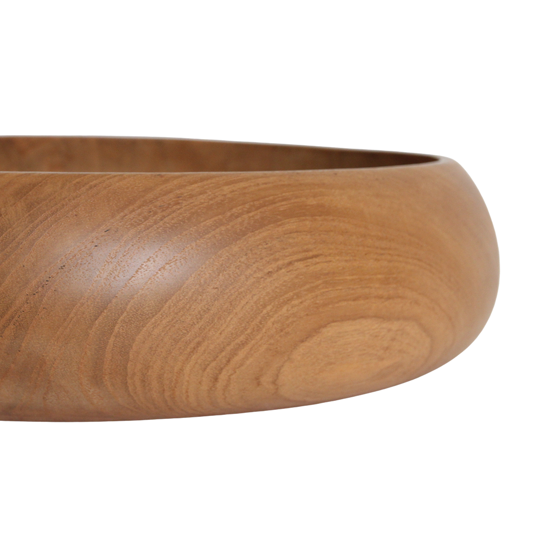 Coupe décorative ronde en teck massif finition lisse – Ø30 cm
