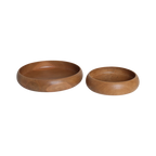 Coupe décorative ronde en teck massif finition lisse – Ø30 cm