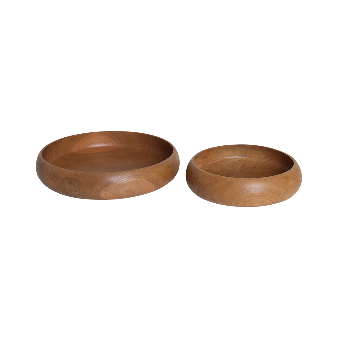 Coupe décorative ronde en teck massif finition lisse – Ø30 cm