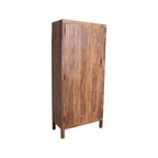 Armoire haute 1 porte en bois recyclé brun naturel – 80x40 cm