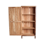 Armoire haute 1 porte en bois recyclé brun naturel – 80x40 cm