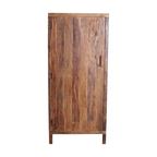 Armoire haute 1 porte en bois recyclé brun naturel – 80x40 cm