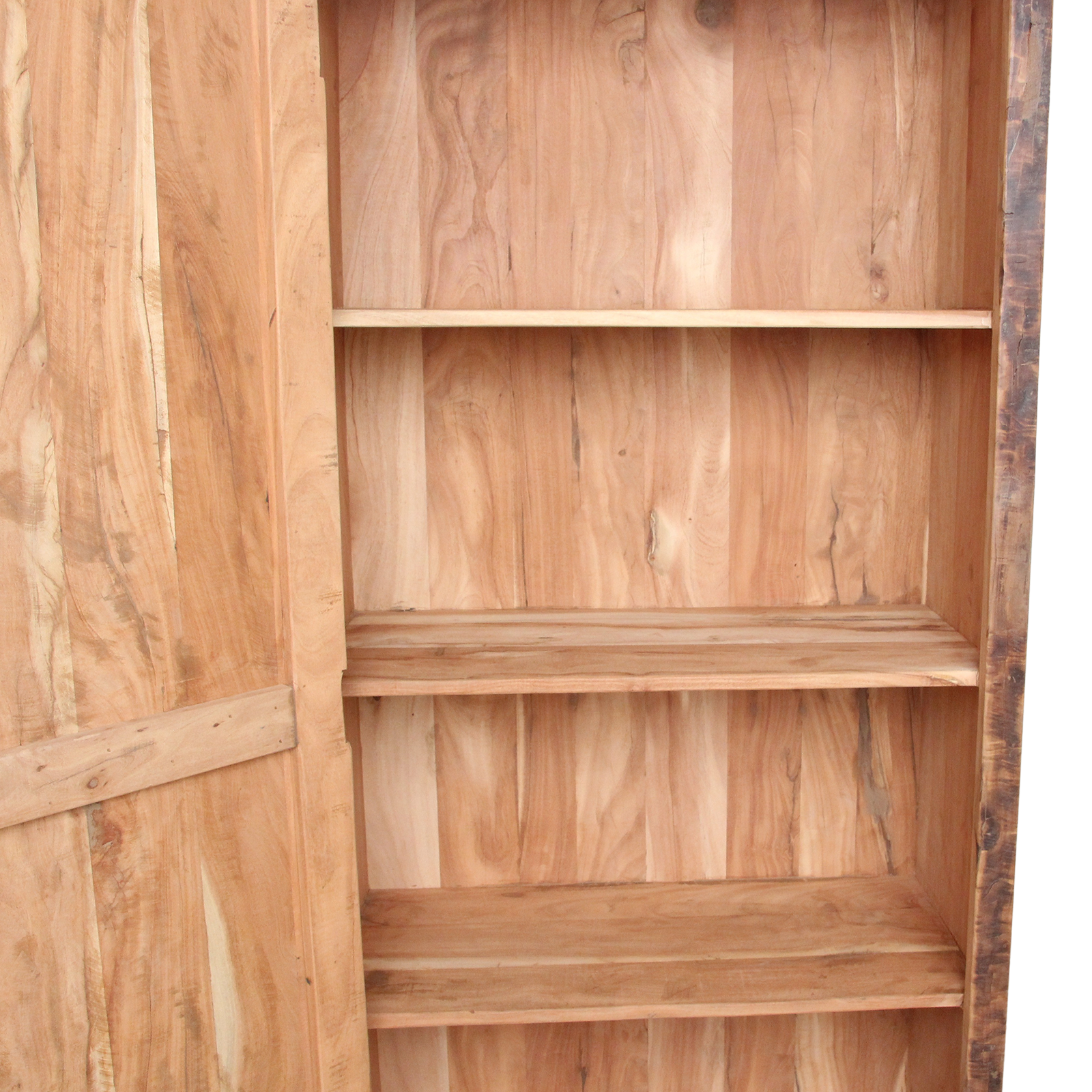 Armoire haute 1 porte en bois recyclé brun naturel – 80x40 cm