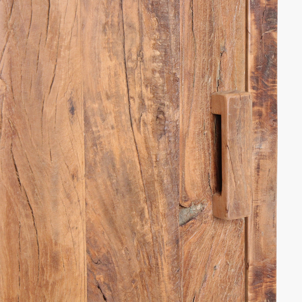 Armoire haute 1 porte en bois recyclé brun naturel – 80x40 cm