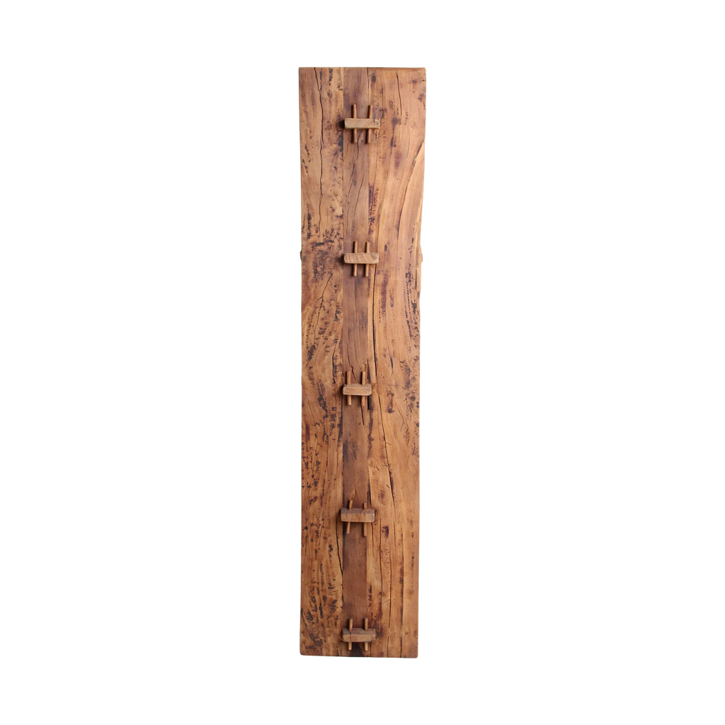 Étagère en bois recyclé marron à montants épais – 100x37 cm