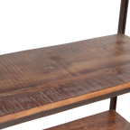 Étagère haute en bois recyclé et métal noir ouverte – 100x38 cm