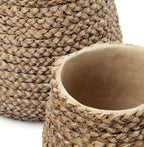 Cache-pot en béton tressé beige pour plantes – 26x25 cm