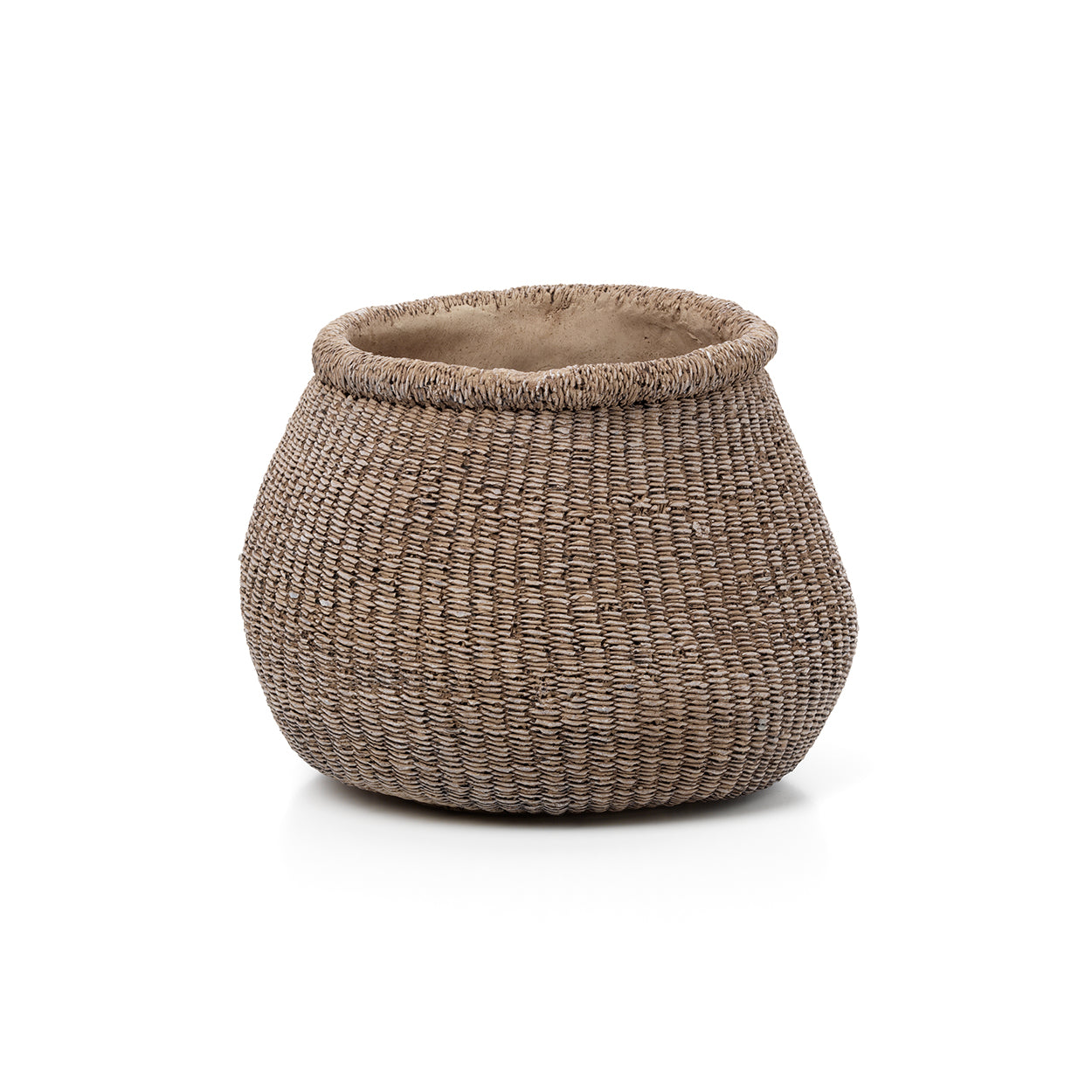 Cache-pot en béton brun artisanal pour intérieur et extérieur