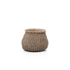 Cache-pot artisan marron en ciment pour plantes indoor