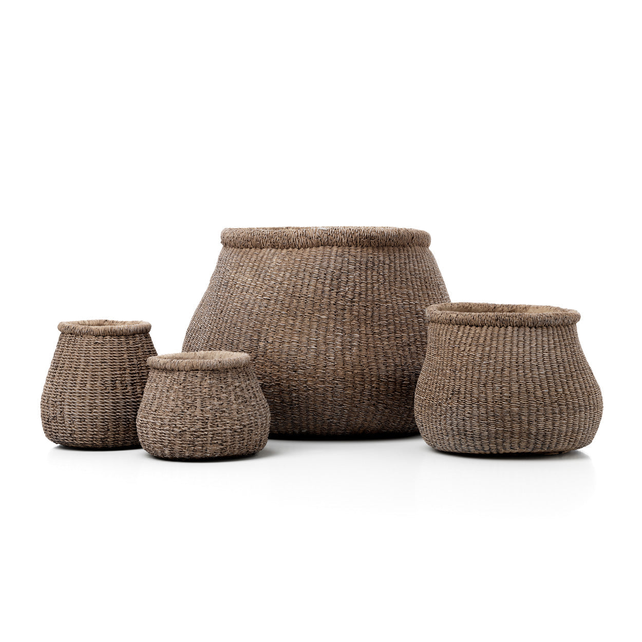 Cache-pot artisan marron en ciment pour plantes indoor