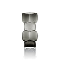 Vase décoratif en verre fumé forme totem gris foncé – H30 cm