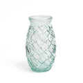 Verre à eau texturé en verre recyclé bleu motif losanges
