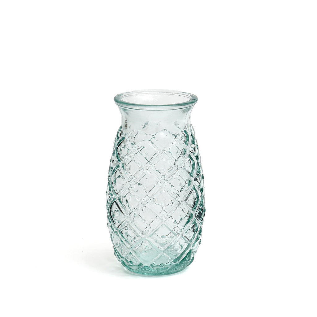Verre à ananas en verre recyclé – Bleu profond – H15 cm