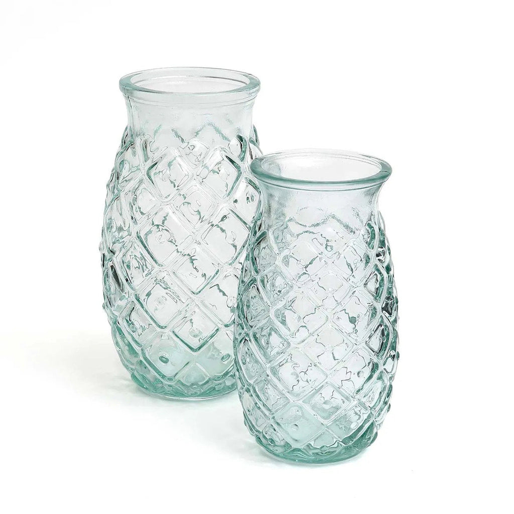 Verre à ananas en verre recyclé – Bleu profond – H15 cm