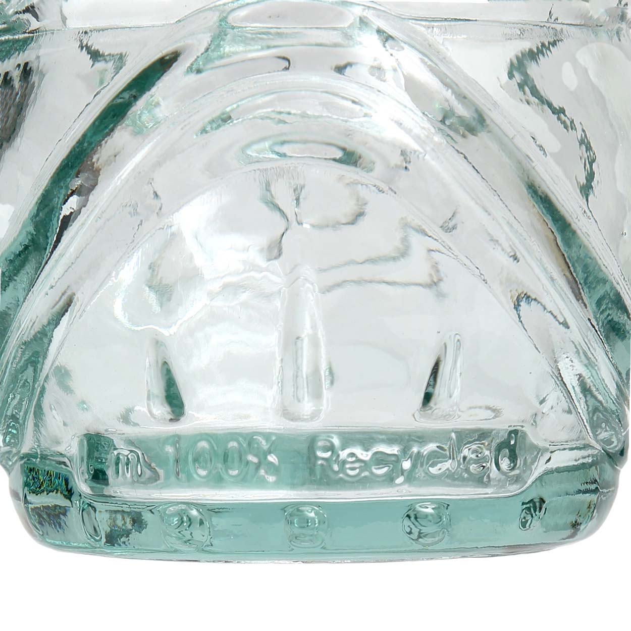 Verre tiki sculpté en verre recyclé transparent bleu