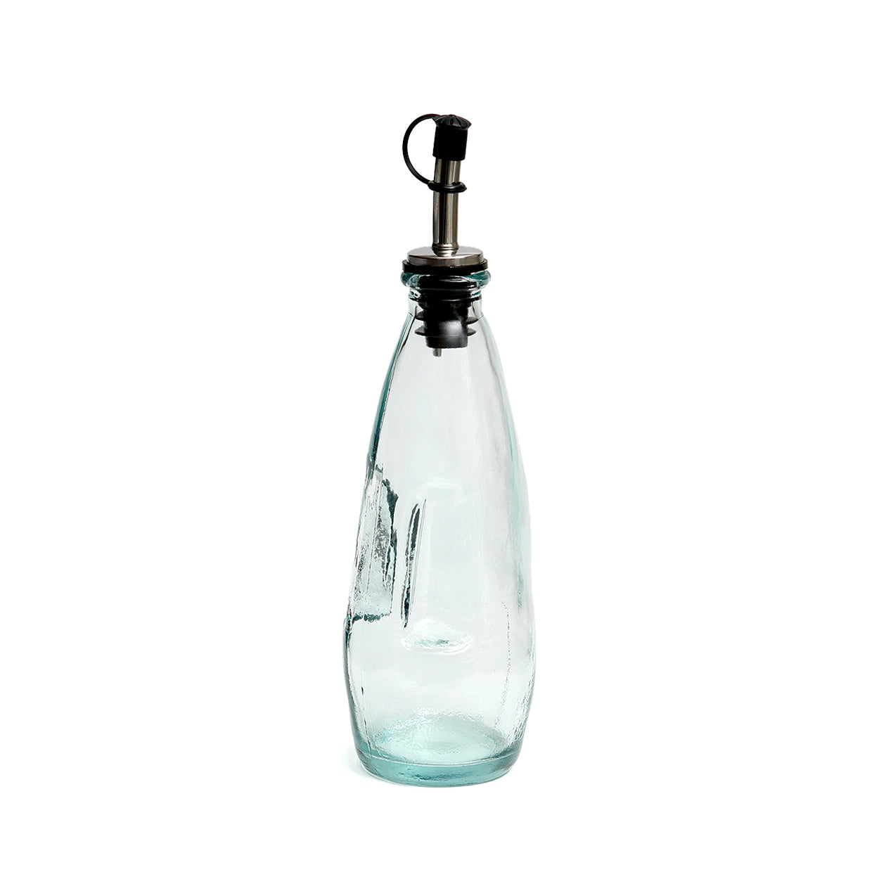 Bouteille en verre transparent bouchon métal pour huile d’olive – H23 cm