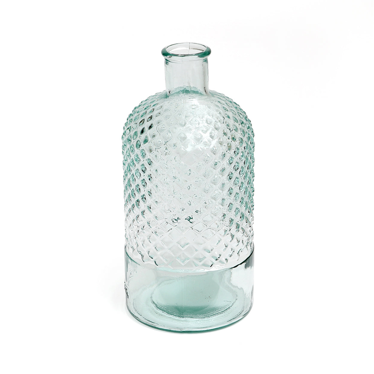 Vase en verre recyclé bleu 28 cm