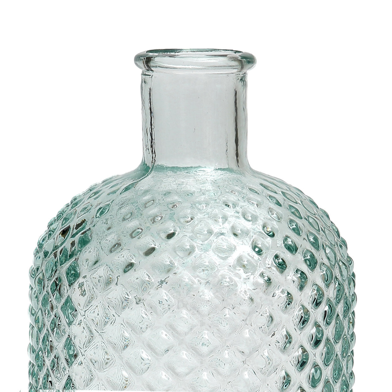Vase en verre recyclé bleu 28 cm