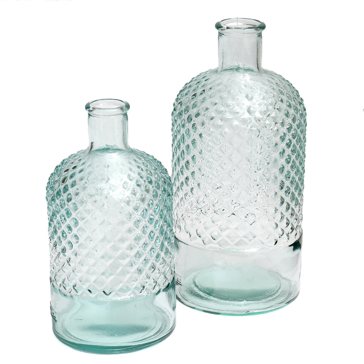 Vase en verre recyclé bleu 28 cm