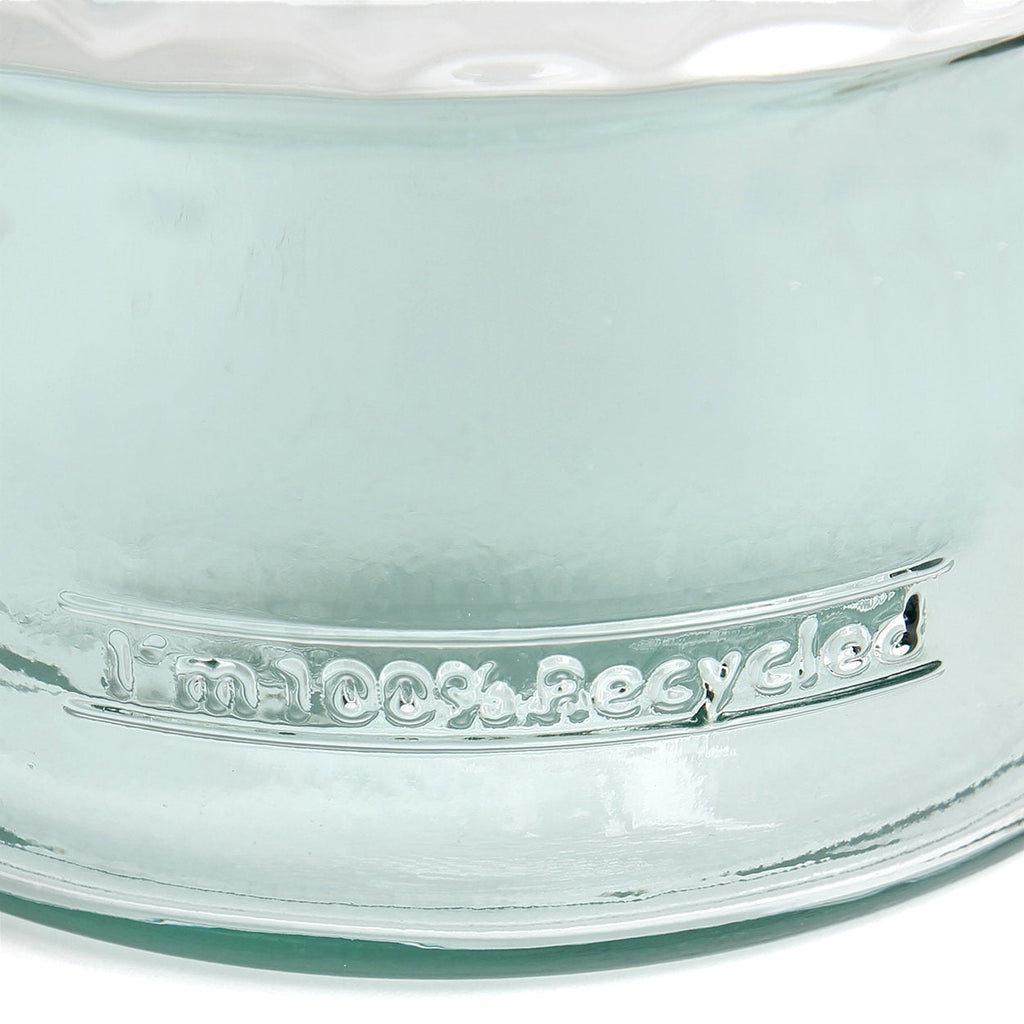 Vase en verre recyclé bleu 28 cm