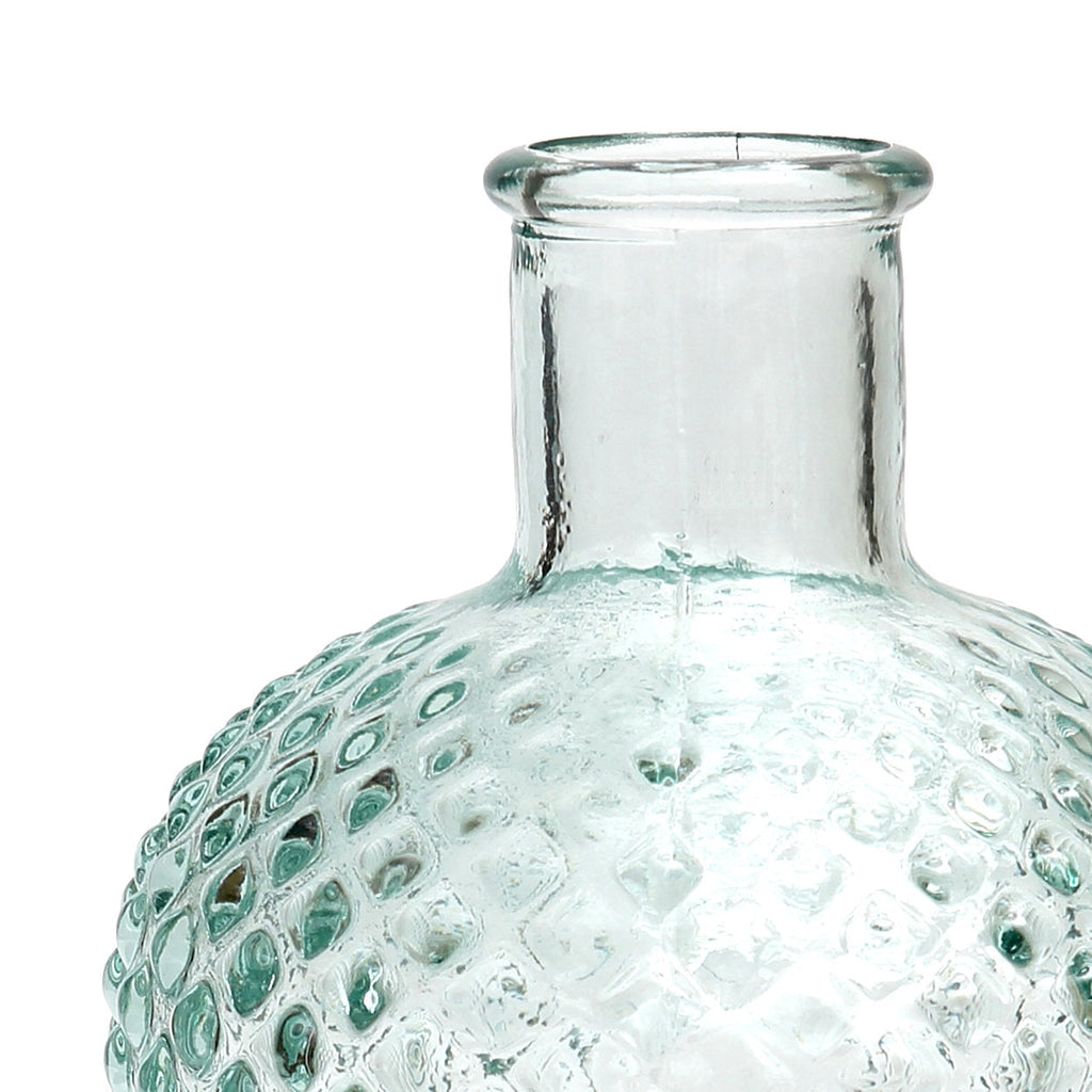 Vase décoratif en verre recyclé motif losange – H22 cm